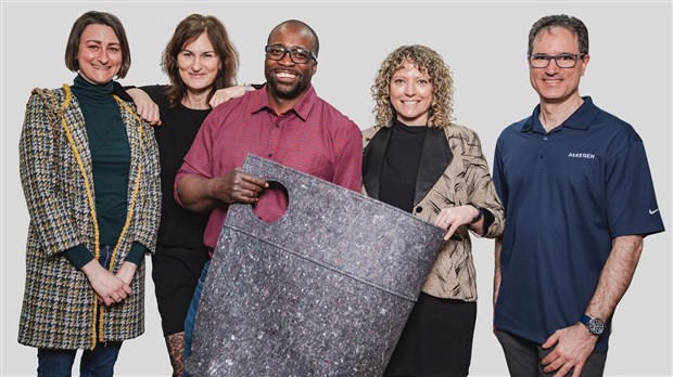 Un sac fait de textiles recyclés produit en Beauce