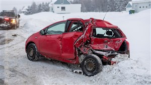Accident entre un camion et une voiture à Saint-Prosper ce matin
