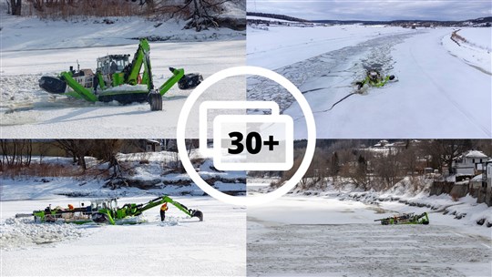 Beauceville: la pelle amphibie a parcouru 8,2 km