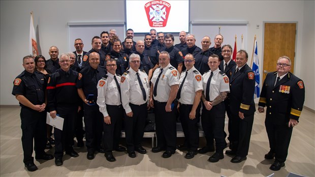 Dix-huit pompiers honorés à Saint-Joseph-de-Beauce