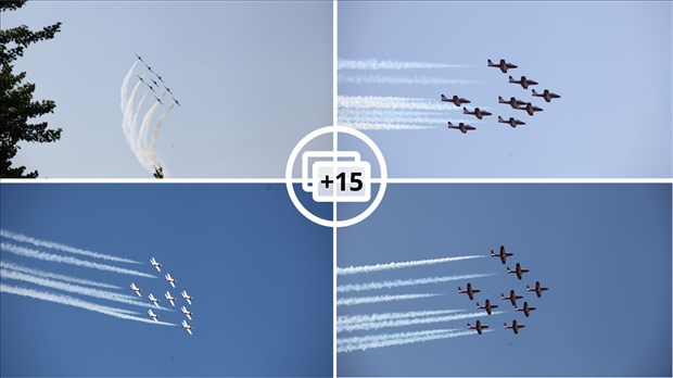 Les Snowbirds de passage dans le ciel de la Beauce