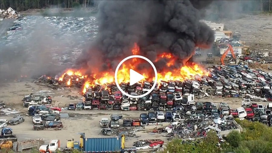 Saint-Philibert : l'incendie majeur vue du ciel