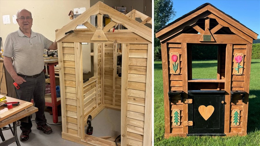 Un tirage pour remporter une maisonnette d'enfants construite à la main