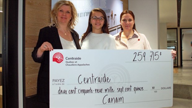 Canam remet plus de 250 000 $ à Centraide Québec et Chaudière-Appalaches