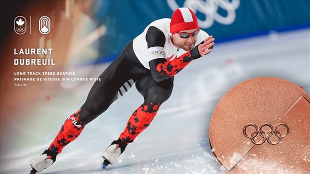 Laurent Dubreuil remporte la médaille de bronze au 500 m